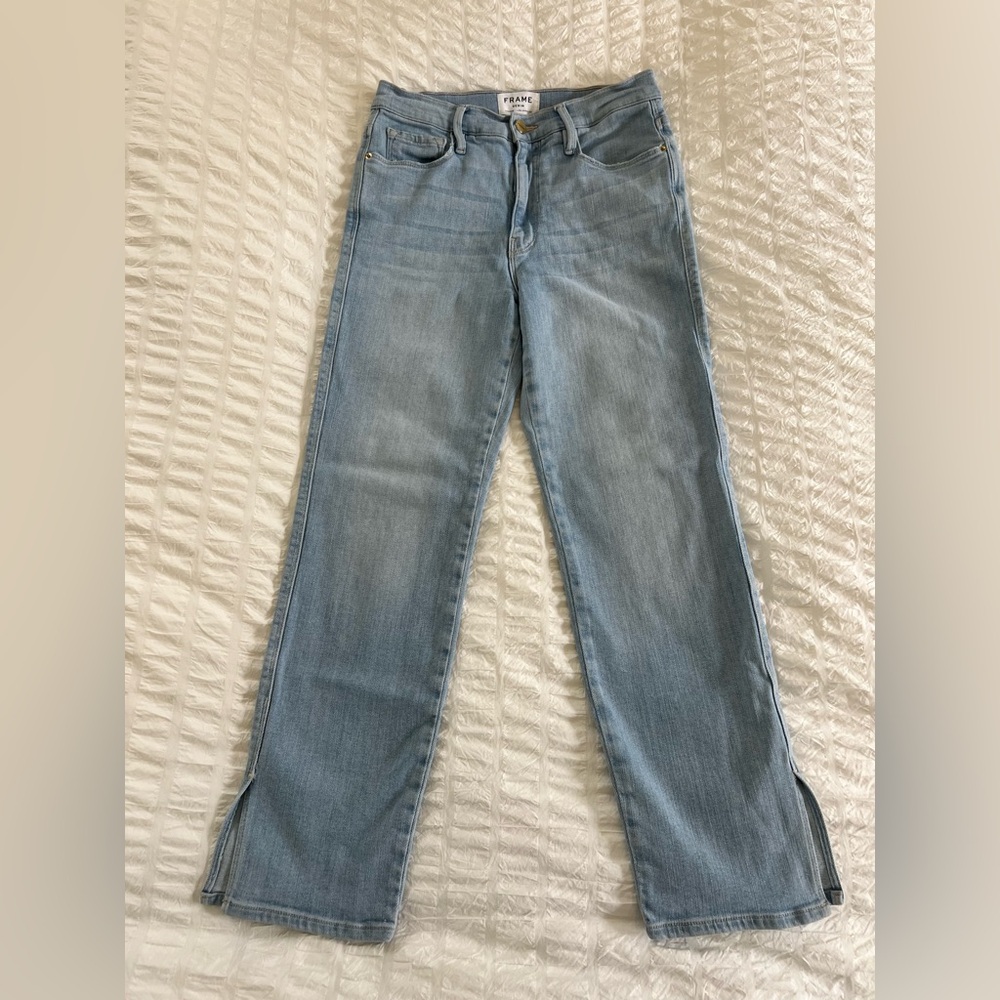 Frame Denim Light Blue Straight Leg Jeans